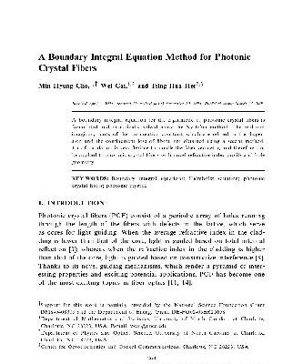 خرید و دانلود نسخه کامل کتاب A Boundary Integral Equation Method for Photonic Crystal Fibers