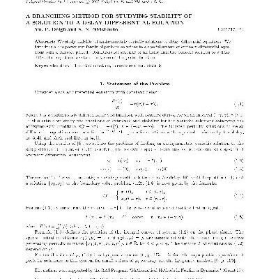 خرید و دانلود نسخه کامل کتاب A Branching Method for Studying Stability of a Solution to a Delay Differential Equation