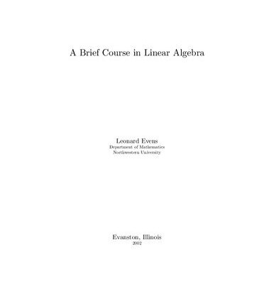 خرید و دانلود نسخه کامل کتاب A Brief Course in Linear Algebra