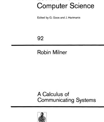 خرید و دانلود نسخه کامل کتاب A Calculus of Communicating Systems