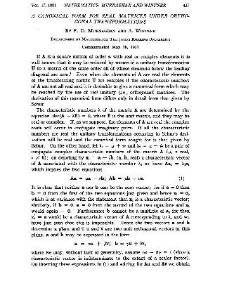خرید و دانلود نسخه کامل کتاب A Canonical Form for Real Matrices under Orthogonal Transformations