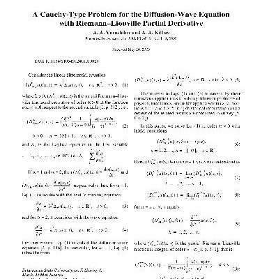 خرید و دانلود نسخه کامل کتاب A Cauchy-Type Problem for the Diffusion-Wave Equation with Riemann-Liouville Partial Derivative