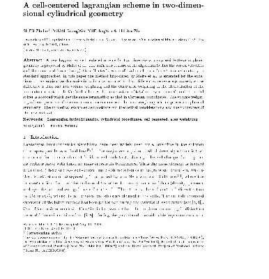 خرید و دانلود نسخه کامل کتاب A cell-centered lagrangian scheme in two-dimensional cylindrical geometry