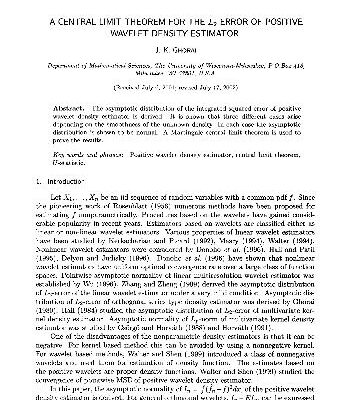 خرید و دانلود نسخه کامل کتاب A Central Limit Theorem for the L2 Error of Positive Wavelet Density Estimator