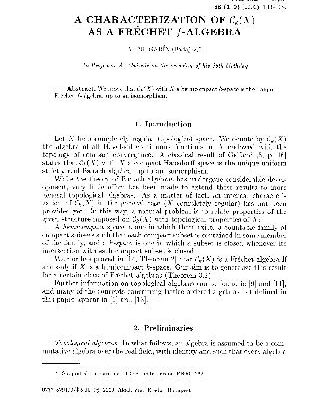 خرید و دانلود نسخه کامل کتاب A Characterisation of Ck(X) As a Frechet f-Algebra