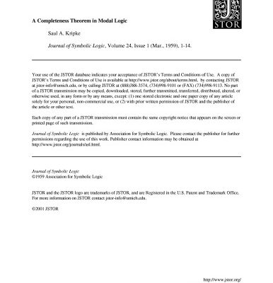 خرید و دانلود نسخه کامل کتاب A Completeness Theorem in Modal Logic (paper)