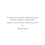 خرید و دانلود نسخه کامل کتاب A Comprehensive Introduction to Differential Geometry