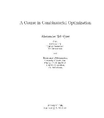 خرید و دانلود نسخه کامل کتاب A Course in Combinatorial Optimization
