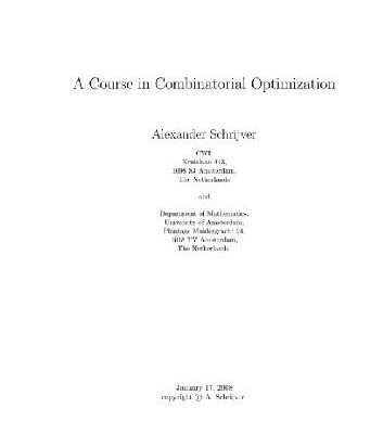 خرید و دانلود نسخه کامل کتاب A course in combinatorial optimization