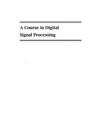 خرید و دانلود نسخه کامل کتاب A Course in Digital Signal Processing
