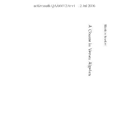 خرید و دانلود نسخه کامل کتاب A course in vertex algebra