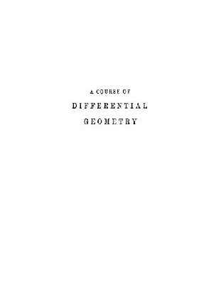 خرید و دانلود نسخه کامل کتاب A course of differential geometry