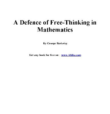 خرید و دانلود نسخه کامل کتاب A Defence of Free-Thinking in Mathematics