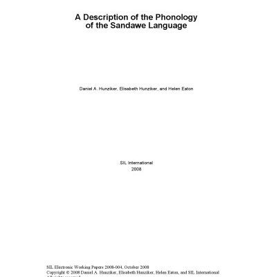 خرید و دانلود نسخه کامل کتاب A Description of the Phonology of the Sandawe Language