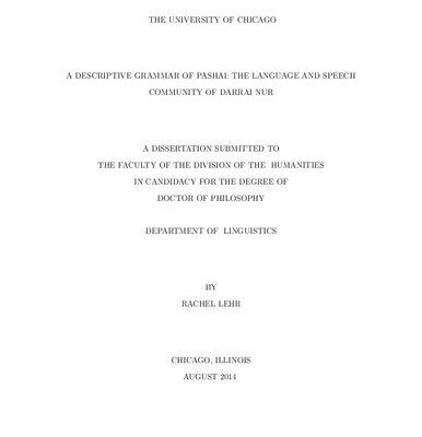 خرید و دانلود نسخه کامل کتاب A Descriptive Grammar of Pashai: The Language of Speech and Language Community of Darrai Nur