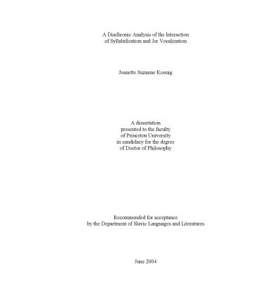 خرید و دانلود نسخه کامل کتاب A diachronic analysis of the interaction of syllabification and jer vocalization