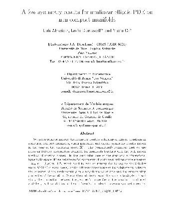خرید و دانلود نسخه کامل کتاب A few symmetry results for nonlinear elliptic PDE on noncompact manifolds