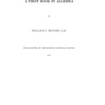 خرید و دانلود نسخه کامل کتاب A First Book in Algebra
