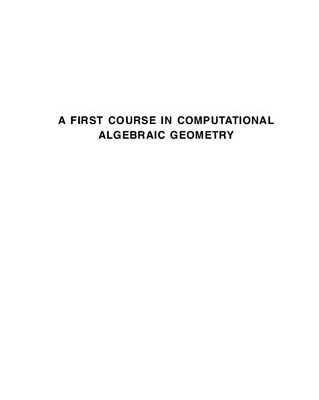 خرید و دانلود نسخه کامل کتاب A First Course in Computational Algebraic Geometry
