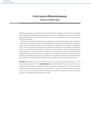 خرید و دانلود نسخه کامل کتاب A first course in differential geometry : surfaces in Euclidean space