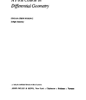 خرید و دانلود نسخه کامل کتاب A first course in differential geometry