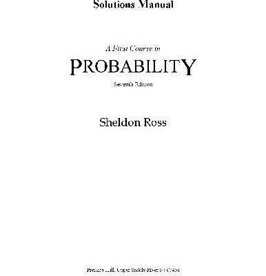 خرید و دانلود نسخه کامل کتاب A First Course In Probability (Solution Manual)