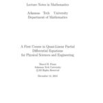 خرید و دانلود نسخه کامل کتاب A First Course in Quasi-Linear Partial Differential Equations for Physical Sciences and Engineering