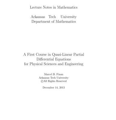 خرید و دانلود نسخه کامل کتاب A First Course in Quasi-Linear Partial Differential Equations for Physical Sciences and Engineering