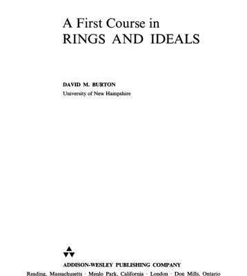 خرید و دانلود نسخه کامل کتاب A First Course in Rings and Ideals