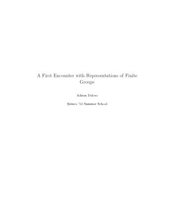 خرید و دانلود نسخه کامل کتاب A First Encounter with Representations of Finite Groups