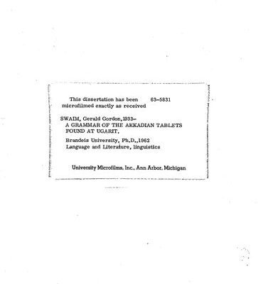 خرید و دانلود نسخه کامل کتاب A Grammar of the Akkadian Tablets Found at Uragit ( PhD diss. )