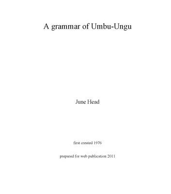 خرید و دانلود نسخه کامل کتاب A grammar of Umbu-Ungu