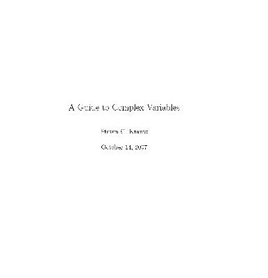 خرید و دانلود نسخه کامل کتاب A Guide to Complex Variables