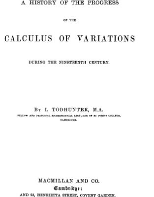 خرید و دانلود نسخه کامل کتاب A history of the progress of the calculus of variations during the nineteenth century