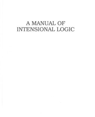 خرید و دانلود نسخه کامل کتاب A Manual of Intensional Logic