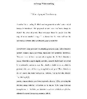 خرید و دانلود نسخه کامل کتاب A Method for Combating Random Geometric Attack on Image Watermarking