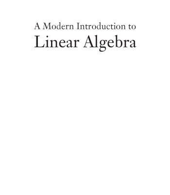 خرید و دانلود نسخه کامل کتاب A Modern Introduction to Linear Algebra