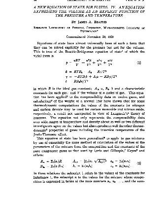 خرید و دانلود نسخه کامل کتاب A New Equation of State for Fluids IV. An Equation Expressing the volume as an Explicit Function of the Pressure and Temperature