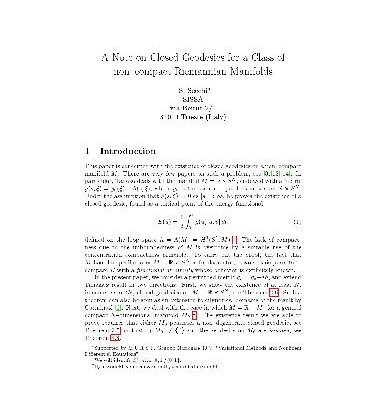 خرید و دانلود نسخه کامل کتاب A note on closed geodesics for a class of non-compact Riemannian manifolds