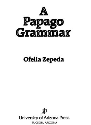 خرید و دانلود نسخه کامل کتاب A Papago Grammar