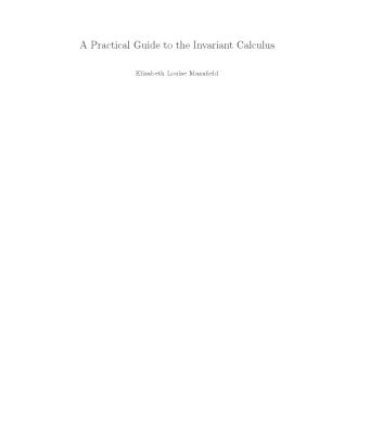 خرید و دانلود نسخه کامل کتاب A practical guide to the invariant calculus