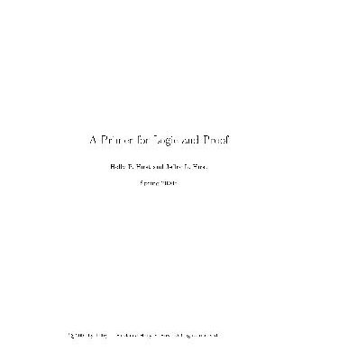 خرید و دانلود نسخه کامل کتاب A Primer for Logic and Proof