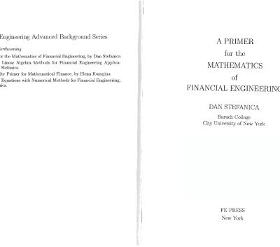 خرید و دانلود نسخه کامل کتاب A Primer for the Mathematics of Financial Engineering