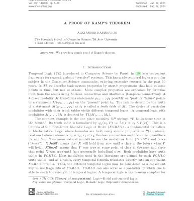 خرید و دانلود نسخه کامل کتاب A Proof of Kamp’s Theorem