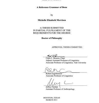 خرید و دانلود نسخه کامل کتاب A Reference Grammar of Bena