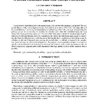 خرید و دانلود نسخه کامل کتاب A Robust Embedded Data from Wavelet Coefficients