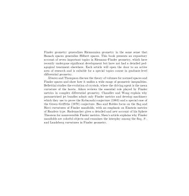 خرید و دانلود نسخه کامل کتاب A sampler of Riemann-Finsler geometry