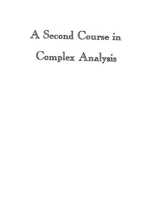 خرید و دانلود نسخه کامل کتاب A second course in complex analysis
