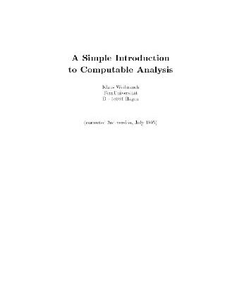 خرید و دانلود نسخه کامل کتاب A simple introduction to computable analysis