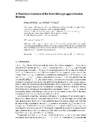 خرید و دانلود نسخه کامل کتاب A -Statistical extension of the Korovkin type approximation theorem
